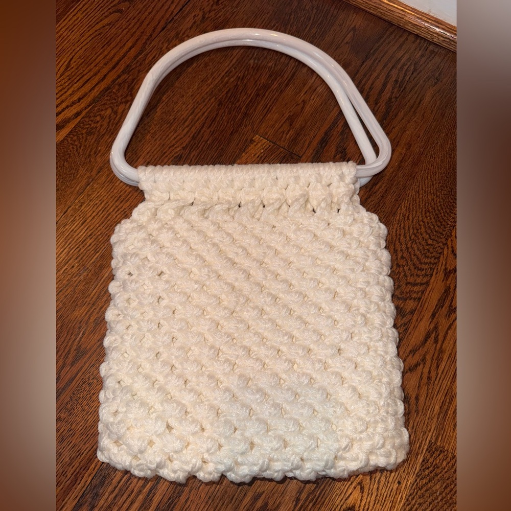 Vintage Crochet Knit Handmade Bag